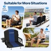 image:imageVIVOHOME Stadium Seats with Back Support Bleacher Chairs for Sport Event  Cup Holder Shoulder Strap 2 Pack Portable Foldable Seat ComfortableBlack and Navy Blue