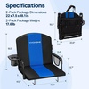 image:imageVIVOHOME Stadium Seats with Back Support Bleacher Chairs for Sport Event  Cup Holder Shoulder Strap 2 Pack Portable Foldable Seat ComfortableBlack and Blue