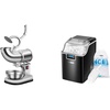 image:imageVIVOHOME Silver Electric Dual Blades Ice Crusher Shaver 440lbs per Hour and Black Nugget Ice Maker Countertop 44lbs per Day