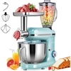 image:imageVIVOHOME Blue 3 in 1 Stand Mixer with 6 Quart Bowl and Meat Grinder and Silver 93QT Steam Juicer