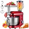 image:imageVIVOHOME Red 3 in 1 Stand Mixer with 6 Quart Bowl and Meat Grinder and Silver 93QT Steam Juicer