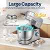 image:imageVIVOHOME Silver 6 in 1 Stand Mixer with 85 Quart Bowl and Meat Grinder Blender Pasta Maker Attachments and Stainless Steel 93QT Steam Juicer