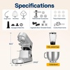image:imageVIVOHOME Stand Mixer Pink 660W 10 Speed 6 Quart TiltHead Kitchen Electric Food Mixer and VIVOHOME 9 in 1 Multifunctional Stand Mixer with Fermentation 6 Speed 75 Quart Silver