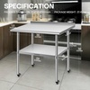 image:imageVIVOHOME White Stand Mixer with Fermentation and 6 Qt Bowl and One Touch Presets and 24 x 36 Inch Stainless Steel Work Table with Backsplash and Wheels for Commercial Home and Warehouse