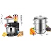 image:imageVIVOHOME Black 6 in 1 Stand Mixer with 85 Quart Bowl and Meat Grinder Blender Pasta Maker Attachments and Stainless Steel 93QT Steam Juicer