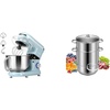 image:imageVIVOHOME Blue 660W 10 Speed 6 Quart TiltHead Stand Mixer and Stainless Steel Steam Juicer Extractor 11 Qt with Tempered Glass Lid and 2 Hose for Kitchen