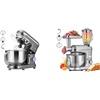 image:imageVIVOHOME Gray 660W 10 Speed 6 Quart TiltHead Stand Mixer and Silver 3 in 1 Multifunctional Stand Mixer 650W 6 Speed with Meat Grinder and Juice Blender