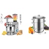 image:imageVIVOHOME Silver 6 in 1 Stand Mixer with 85 Quart Bowl and Meat Grinder Blender Pasta Maker Attachments and Stainless Steel 93QT Steam Juicer