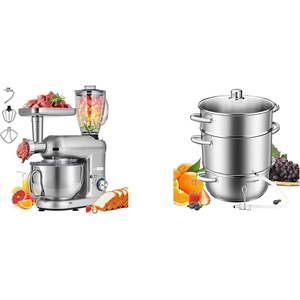 image:imageVIVOHOME 3 in 1 Stand Mixer with 6 Quart Bowl 650W 6 Speed TiltHead and 93QT Steam Juicer Stainless Steel Silver
