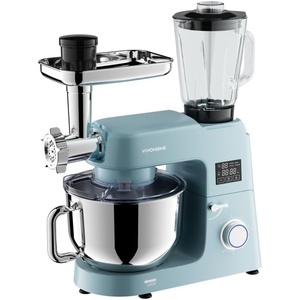image:imageVIVOHOME 9in1 Stand Mixer with Fermentation amp Timer 75Quart Blue  Builtin Fermentation Meat Grinder amp Blender Jar Pasta Maker amp Slicer Dough Hook Beater Whisk Stainless Steel Bowl