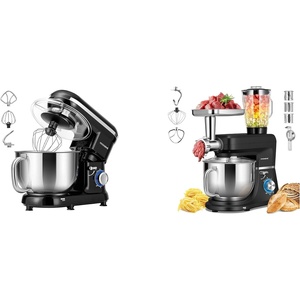 image:imageVIVOHOME Black 660W 10 Speed 6 Quart TiltHead Stand Mixer and Black 6 in 1 Stand Mixer 85 Quart Electric TiltHead with Meat Grinder Blender Pasta Maker