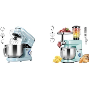 image:imageVIVOHOME Blue 660W 10 Speed 6 Quart TiltHead Stand Mixer and Blue 6 in 1 Stand Mixer 85 Quart Electric TiltHead with Meat Grinder Blender Pasta Maker