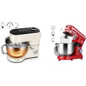 image:imageVIVOHOME Stand Mixer with Fermentation OneTouch Presets and 6 Qt Bowl White and VIVOHOME 660W 10 Speed 6 Quart Stand Mixer with Beater Dough Hook Wire Whip and Egg Separator Red