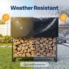 image:imageVIVOHOME 4 ft 14 Cord Firewood Rack Outdoor with Cover Combo Set  Heavy Duty Fire Wood Storage Rack and Cover Set with Zipper for Indoor Outdoor Patio Deck Porch4ft