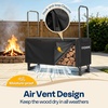 image:imageVIVOHOME 4 ft 14 Cord Firewood Rack Outdoor with Cover Combo Set  Heavy Duty Fire Wood Storage Rack and Cover Set with Zipper for Indoor Outdoor Patio Deck Porch4ft