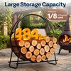 image:imageVIVOHOME 40 Inches Firewood Log Rack HoopOnly Rack  Heavy Duty Solid Steel Fire Wood Storage Rack for Indoor Outdoor Patio Deck Porch40inch
