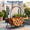 image:imageVIVOHOME 40 Inches Firewood Log Rack HoopOnly Rack  Heavy Duty Solid Steel Fire Wood Storage Rack for Indoor Outdoor Patio Deck Porch40inch