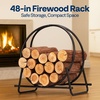 image:imageVIVOHOME 40 Inches Firewood Log Rack HoopOnly Rack  Heavy Duty Solid Steel Fire Wood Storage Rack for Indoor Outdoor Patio Deck Porch48inch