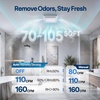 image:imageVIVOHOME Bathroom Exhaust Fan with 1800W PTC Heater Humidity Sensor  160 CFM DC Motor 2 Heating Modes Ceiling Mount Bath Fan 3 Color Temperatures Remote Control Oscillating LouverFan wo heater