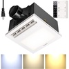 image:imageVIVOHOME Bathroom Exhaust Fan with 1800W PTC Heater Humidity Sensor  160 CFM DC Motor 2 Heating Modes Ceiling Mount Bath Fan 3 Color Temperatures Remote Control Oscillating LouverFan wo heater