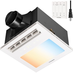 image:imageVIVOHOME Bathroom Exhaust Fan with 1800W PTC Heater Humidity Sensor  160 CFM DC Motor 2 Heating Modes Ceiling Mount Bath Fan 3 Color Temperatures Remote Control Oscillating LouverFan w Heater