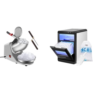 image:imageVIVOHOME Electric Ice Shaver Snow Cone Maker Machine Silver 143 lbshr with Ice Pick for Home and Commercial Use and 45lbsDay Soft Chewable Nugget Ice Maker with SelfCleaning Scoop 10 Ice Bags