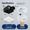 image:imageVIVOHOME Bathroom Exhaust Fan with Humidity Sensor RGB Lights amp SpeakerRGB Lights  Bluetooth Speaker  240 CFM