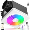 image:imageVIVOHOME Bathroom Exhaust Fan with Humidity Sensor RGB Lights amp SpeakerAPP Control  RGB Lights  Bluetooth Speaker  240 CFM