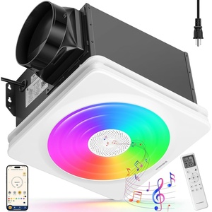 image:imageVIVOHOME Bathroom Exhaust Fan with Humidity Sensor RGB Lights amp SpeakerAPP Control  RGB Lights  Bluetooth Speaker  240 CFM